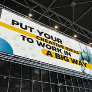 Large elevated industrial sign