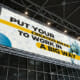 Large elevated industrial sign