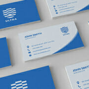 Samples of color printed business cards.