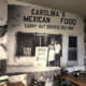 B&W wall mural signage for Carolina's Mexican Food