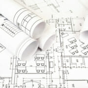 B&W printed construction plans
