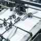 B&W phone of printing equipment