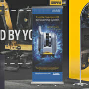 Samples of various trade show standee signage