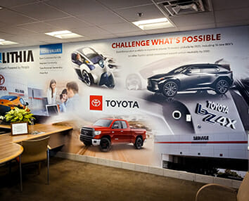 Custom wall mural example for Toyota vechicles