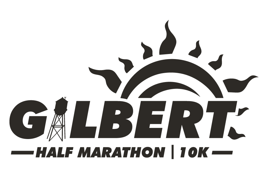 B&W logo for Gilbert Half Marathon - 10K