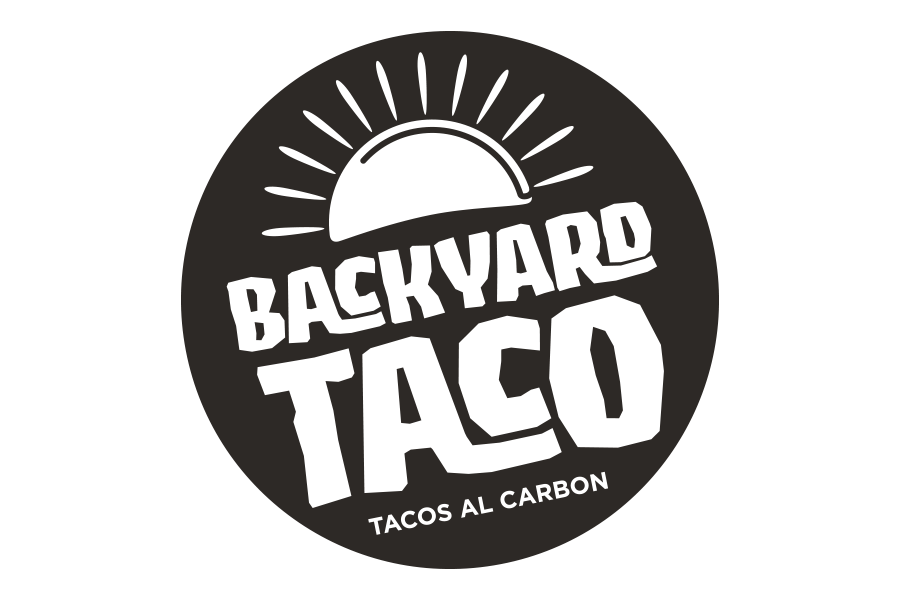 Backyard Taco (Tacos al Carbon) Logo in B&W