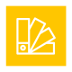 Yellow design and pre-press icon