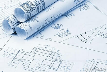 Samples of printed architectural drawings