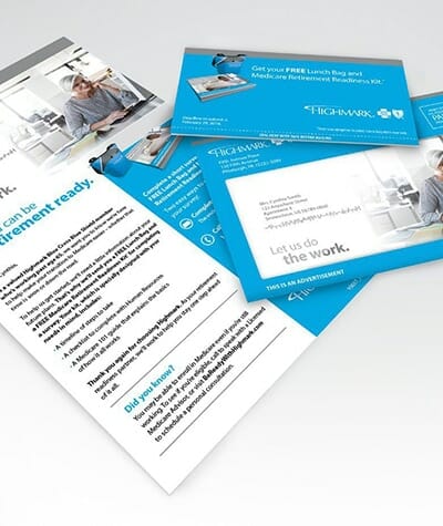 Samples of mailer printing products