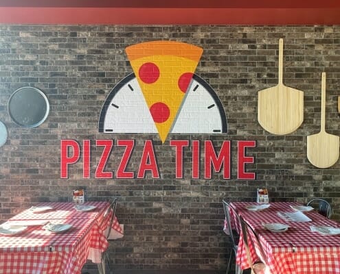 Printed wall graphics for Pizza Time