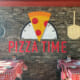 Printed wall graphics for Pizza Time at the Odysea Aquarium.