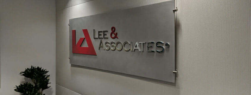 Printed dimensional sign for Lee & Associates