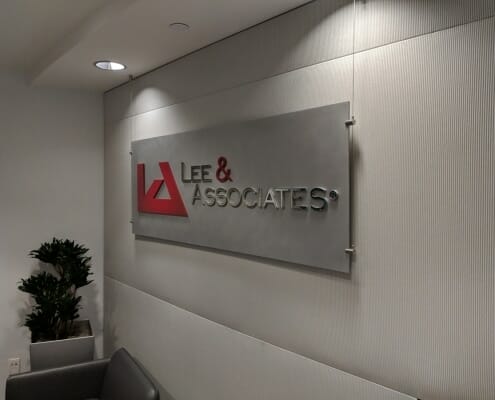 Printed dimensional sign for Lee & Associates