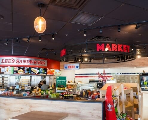 Printed environmental graphics for Lee Sandwiches and Market