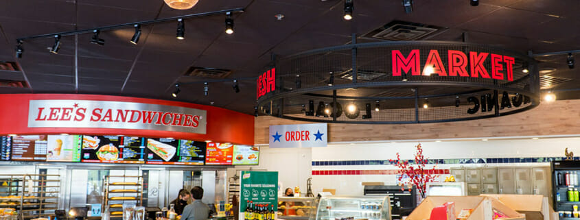 Printed environmental graphics for Lee Sandwiches and Market