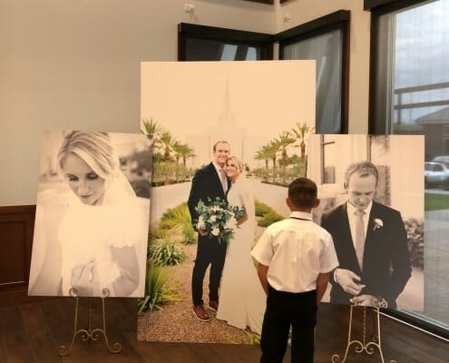 Life size wedding photos printed on foamcore