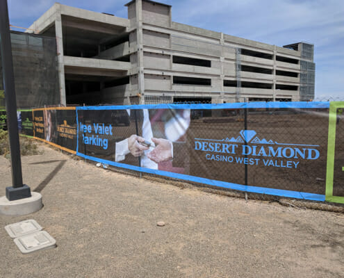 Color printed fence banner graphics for Desert Diamond Casino