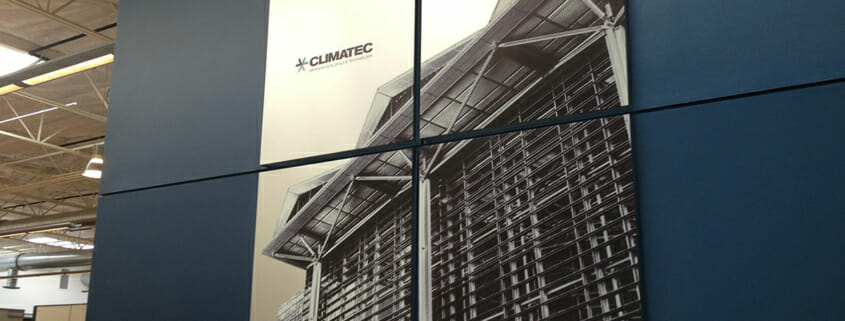 Printed office signage for Climatec