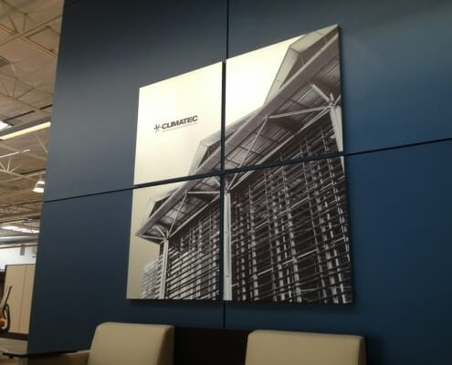 Printed office signage for Climatec