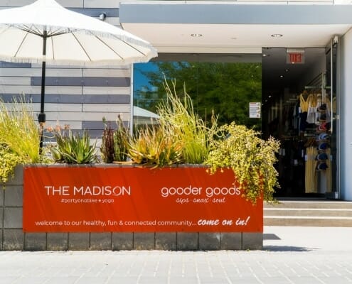 Printed storefront signage for Gooder Goods