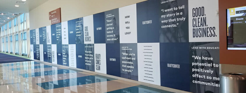 Printed wall graphics for Beauty Counter Trade Show
