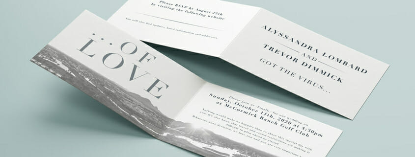 Sample of printed invitations for weddings and events