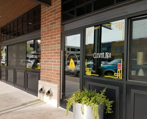Printed window graphics for Clever Koi