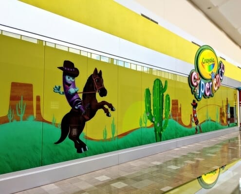 Color printed window graphics for The Crayola Experience