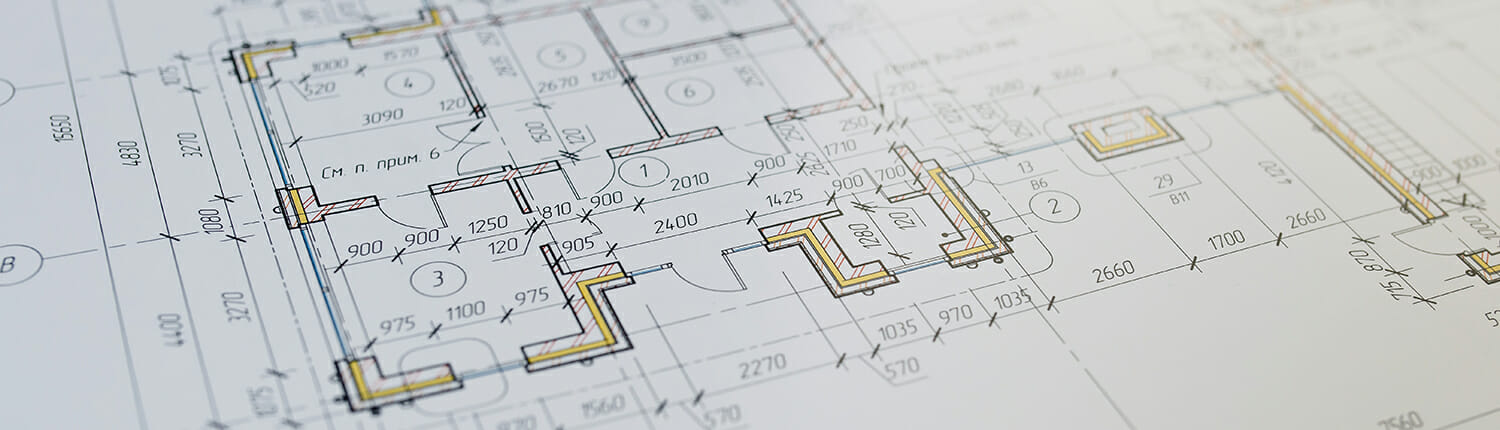 Closeup of a printed Construction Blueprint.