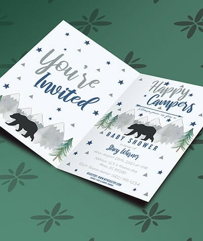 A printed Baby Shower Invitation example.