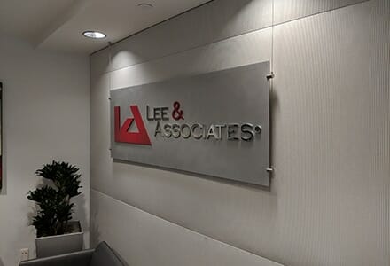 Lee & Associates' interior wall signage