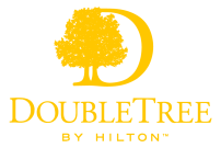 Yellow printed logo for DoubleTree by Hilton