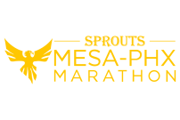 Yellow printed logo for Sprouts Mesa-Phoenix Marathon