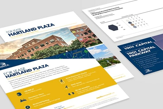 Printed promotional material for Hartland Plaza - data sheet, leaflet handouts, etc.