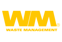 Yellow printed logo for WM Waste Management