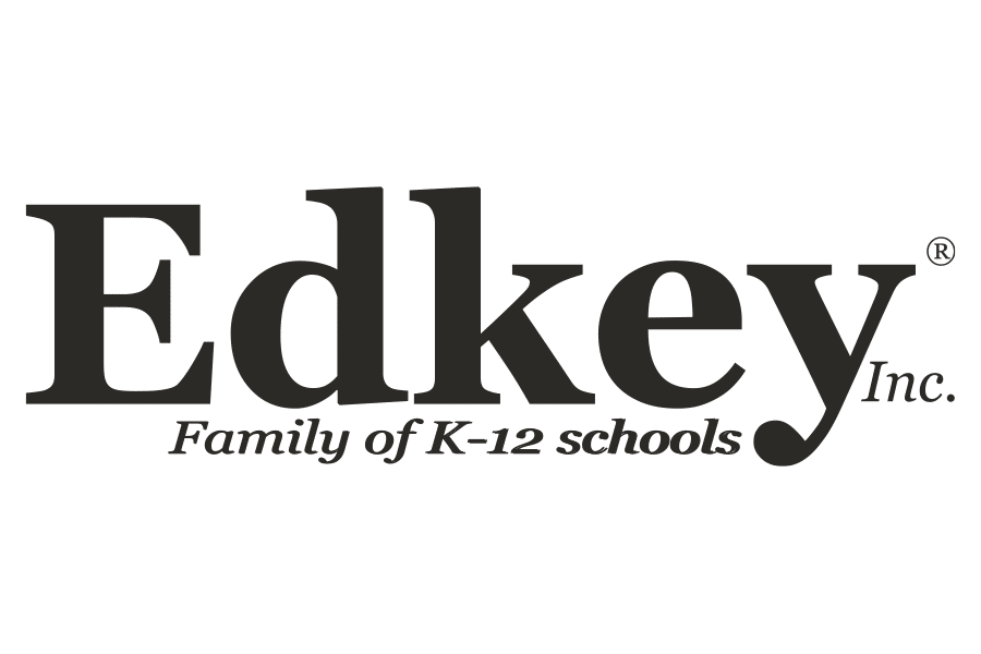 Black logo for Edkey Inc. Family of K-12 Schools