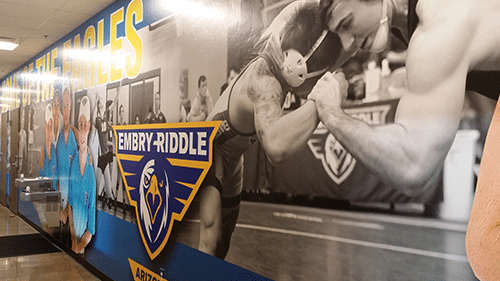 Full color and B&W wall graphics for Embry Riddle