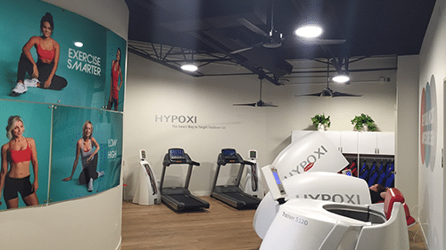 Wall graphics for Hypoxi retail fitness facility