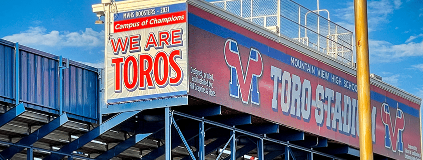 printed school stadium box graphics logo