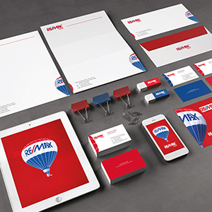 business stationery brand identity remax real estate company