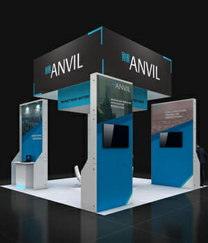 Sample of Trade Show booth design with display stands.