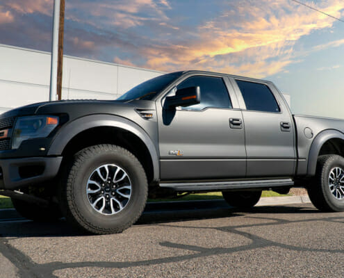 Color change vehicle wrap on a Ford Pickup truck