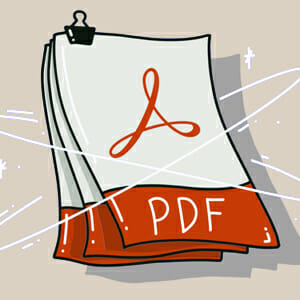 Graphic to illustrate PDF printing.