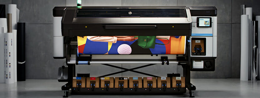 Color image being printed on a lithograph printer.