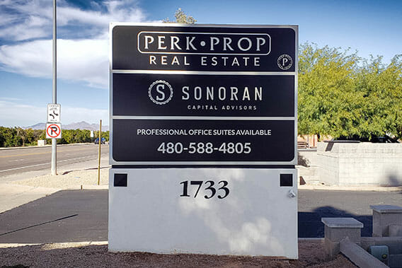 Replacement panel for real estate company monument sign.