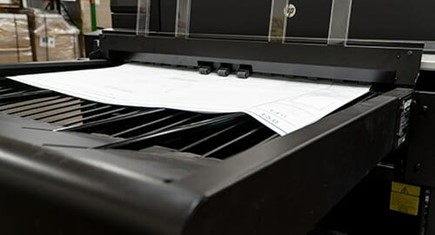 Construction document being printed